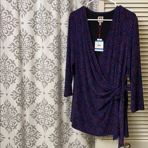 Anne Klein Wrap Front Top! Stunning! NWT! XL